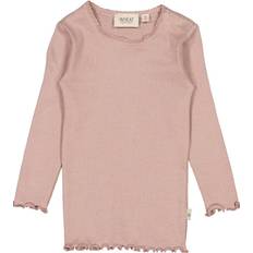 Wheat Powder Rib Lace Bluse