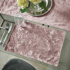 Polyester Platzdeckchen Catherine Lansfield Crushed Velvet Blush Platzdeckchen Rosa