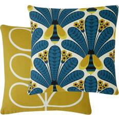 Linen Cushion Covers Ashley Wilde Orla Kiely Bright Honey Bee Cushion Cover Green, Blue, Orange (50x50cm)