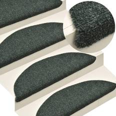 Stair Carpets vidaXL 10x Self-adhesive Stair Needle Punch Stairs Green