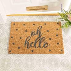 Polypropylene Entrance Mats Artsy Doormats Oh Hello Grey, Black