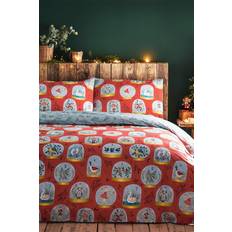 Twelve Days of Christmas Festive Reversible Duvet Cover Red