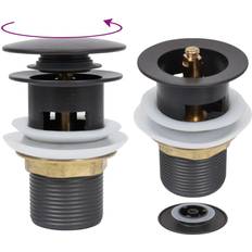 Onderste Kleppen vidaXL Afvoer pop-up met overloop 6,4x6,4x9,1 cm grijs