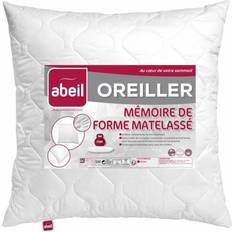 Abeil À Mémoire De Forme Matelassé 60x60 cm Blanc Oreiller Ergonomique (60x60cm)