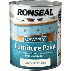 Blanco - Pintura para Madera Pinturas Ronseal Chalky Paint 750ML Vintage Pintura para Madera Blanco 0.75L