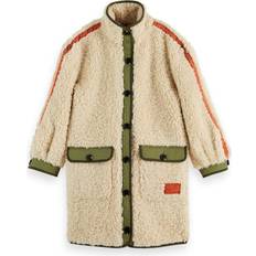 Talvitakki - Valkoinen Takit Scotch & Soda Contrasting Teddy Coat Cream