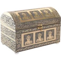 Beige Scatole per Gioielli Dkd Home Decor Jewelry box Wood Aluminium (25 x 15,5 x 18 cm)