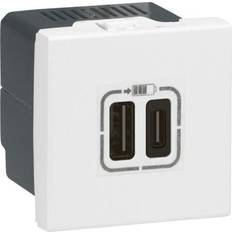 Legrand Mosaic USB lader 2 x type C 3.0A 15W 2M hvid