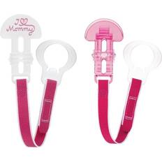 Mam Pacifier Holders Mam Love & Affection Mommy Pacifier Clip, All Ages Pink 2pk