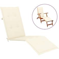 Cuscini per sedia vidaXL Sdraio Crema 75+105 x 50x4 cm Cuscino per sedia