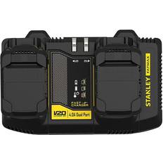 Stanley Batteries et Chargeurs Stanley Double Chargeur fatmax SFMCB24-QW Li-Ion Compatible avec Toutes les Batteries 18 v 4 Ah de la Nouvelle Génération V20