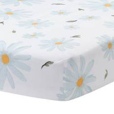 Lambs & Ivy Sweet Daisy 100% White/Blue Floral Baby Fitted Crib 28x52"