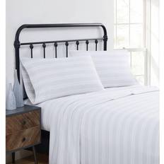 Truly Soft Bryce Stripe Flannel White/grey Bed Sheet Grey, White