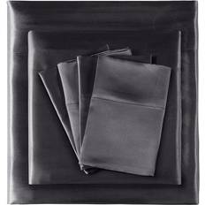 Madison Park Satin Luxury Underlakan Svart (274.3x259.1cm)