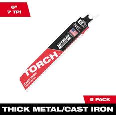 Milwaukee 6" 7TPI The TORCH for CAST IRON with NITRUS CARBIDE 5PK