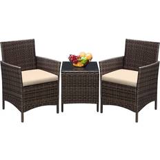 Synthetic Rattan Bistro Sets Greesum 3 pcs Bistro Set