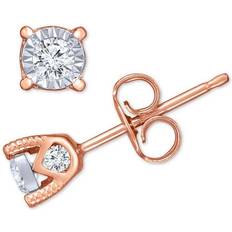 Rose Gold Earrings TruMiracle Stud Earrings - Rose Gold/Transparent