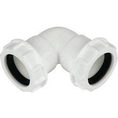 Plumbing FloPlast FloPlast Universal White Compression 90Â° Waste pipe Bend (Dia)32mm