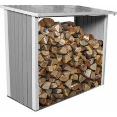 Charles Bentley Metal Log Wood Store Shed 6x3ft W182