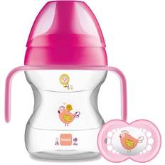 Mam Babyflessen en Tafelgerei Mam 190ml Baby Flesje M. Sut Learn To Drink Cup 6 Maanden. Pink