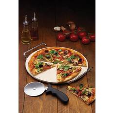 Pierres à Cuisson KitchenCraft World Of Flavours Round Pizza Stone Cutter Wheel Baking Stone