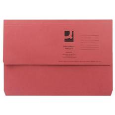 Q-CONNECT Document Wallet Foolscap Red