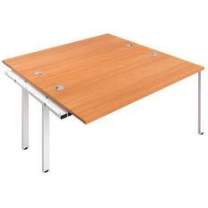 Jemini 2 Person Extension Bench Desk 1400x1600x730mm BeechWhite