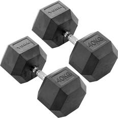 Commercial Rubber Hex Dumbbells 2 x 40kg