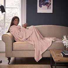 Silentnight Snugsie Teddy Fleece Blankets Silver, Pink, Grey (203x153cm)