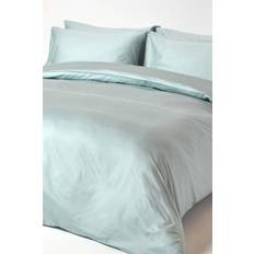 GOTS (Global Organic Textile Standard) Textiles Homescapes King, Duck Egg Thread Count Duvet Cover Blue