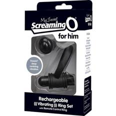 Screaming O My Secret Remote Control Vibrating Ring Set for him Rechargeable Black