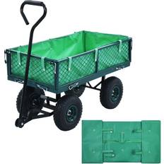 Aanhangwagens vidaXL Tuinwagenvoering Stof Groen
