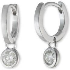 Lauren Ralph Lauren Huggie Drop Earrings - Silver/Transparent