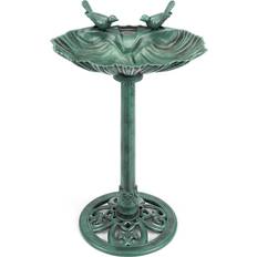 Christow Green Garden Bird Bath Clam Shell Birdbath