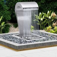 Fontaines et Bassins de Jardin vidaXL Cascade De Jardin Argenté 52.4x34.2x82 cm Acier Inoxydable