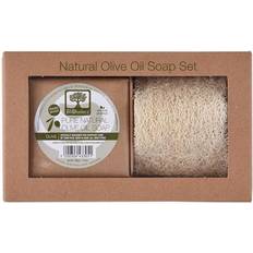 Set Handmade Olive Oil Soap + Raw Loofah