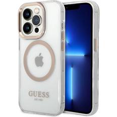 Iphone 14 guld Guess iPhone 14 Pro Cover Transparent MagSafe Guld Transparent
