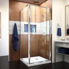 Shower Trays DreamLine Flex Corner Framed Pivot Shower Acrylic Base