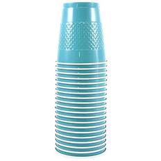 Jam Paper Â Plastic Party Cups, 12 oz, Sea Blue, 20 Glasses/Pack (2255520702) Blue