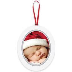 Pearhead Impronte di Mano e Piede Pearhead "baby's 1st Christmas" 2-Sided Babyprints And Photo Ornament In White White