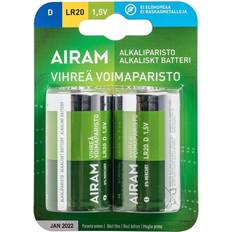 Batteri lr20 Airam Batteri LR20 1,5V, 2-pack