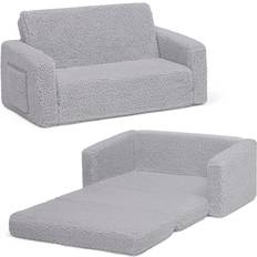 Storage Option Sofa Beds Kid's Room Delta Children Cozee Flip-Out Sherpa & Suede 2-in-1 Convertible Sofa to Lounger