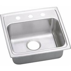 Kitchen Sinks Elkay LRAD1919553 Lustertone Classic Stainless Steel 19-1/2" Drop-in