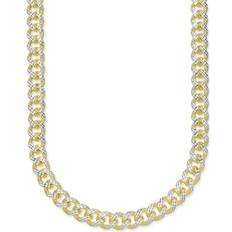 Chains Necklaces Macy's Two-Tone Cuban Link Chain Necklace - Gold/Silver