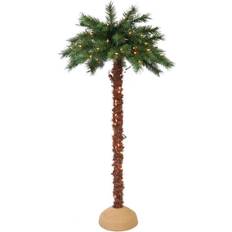 Artificial palm trees Puleo International 5' Pre-Lit Artificial Palm Tree Green Christmas Tree