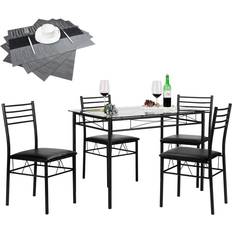 Black - Glasses Dining Sets Vecelo - Dining Set 5