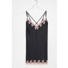 Ann Summers Selena Chemise With Lace Trim And Thigh Split - Black