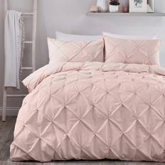 Serene Lara Ruched Care Påslakan Vit, Rosa