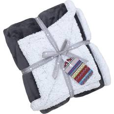 Textiles Riva Home Paoletti Luxe Sherpa Fleece Blankets Black