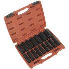 Sealey Duty Impact Socket Set 16pc 1/2' Drive Deep Topnøgle